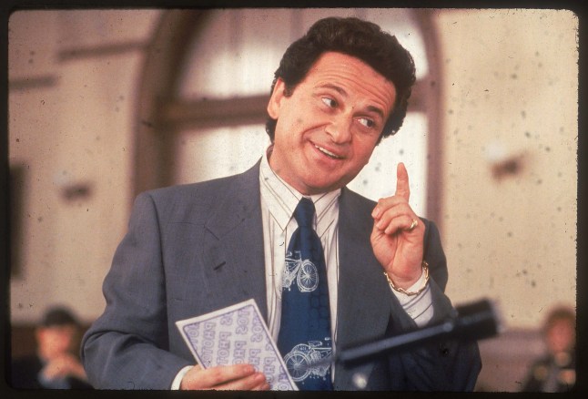 Actor Joe Pesci staring as a lawyer in the film My Cousin Vinny (1992)
