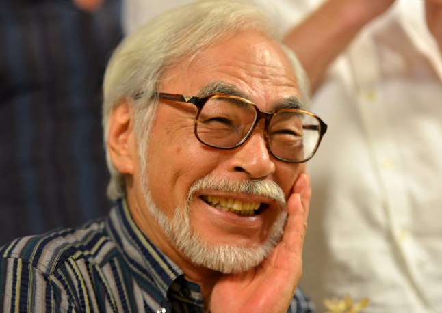 Oscar-winning Japanese animator Hayao Miyazaki speaks to the press in Tokyo on July 13, 2015. Miyazaki is making a short animation movie with a character of a caterpillar, which will be screening at the Ghibli Museum in suburban Tokyo. AFP PHOTO / Yoshikazu TSUNO (Photo by YOSHIKAZU TSUNO / AFP) (Photo by YOSHIKAZU TSUNO/AFP via Getty Images)