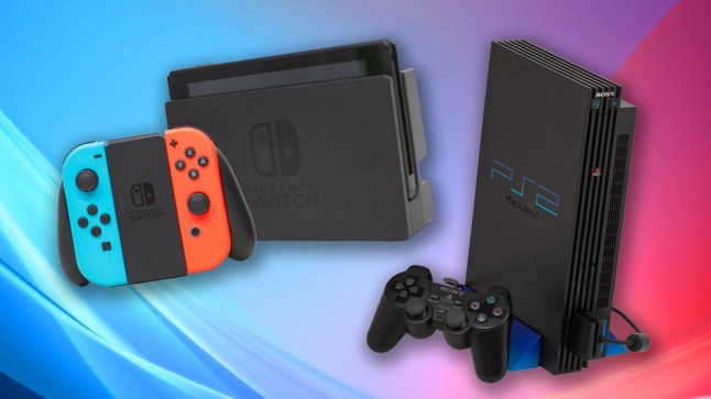 Nintendo Switch and PS2 consoles