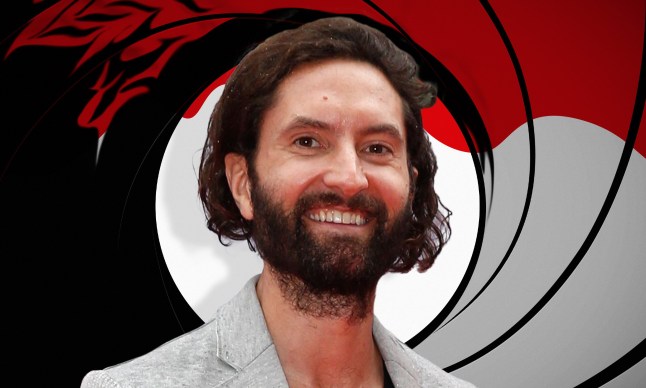 A compilation image of Mike Dickman with the James Bond gun barrel background
