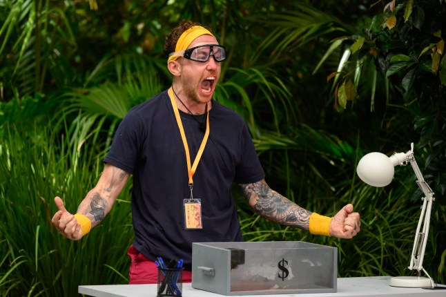STRICT EMBARGO - NOT FOR USE BEFORE 22:15 GMT, 28 Nov 2024 - EDITORIAL USE ONLY Mandatory Credit: Photo by James Gourley/ITV/Shutterstock (14951058q) Bushtucker Trial, Rank Bank - Danny Jones 'I'm a Celebrity...Get Me Out of Here!' TV show, Series 24, Australia - 28 Nov 2024