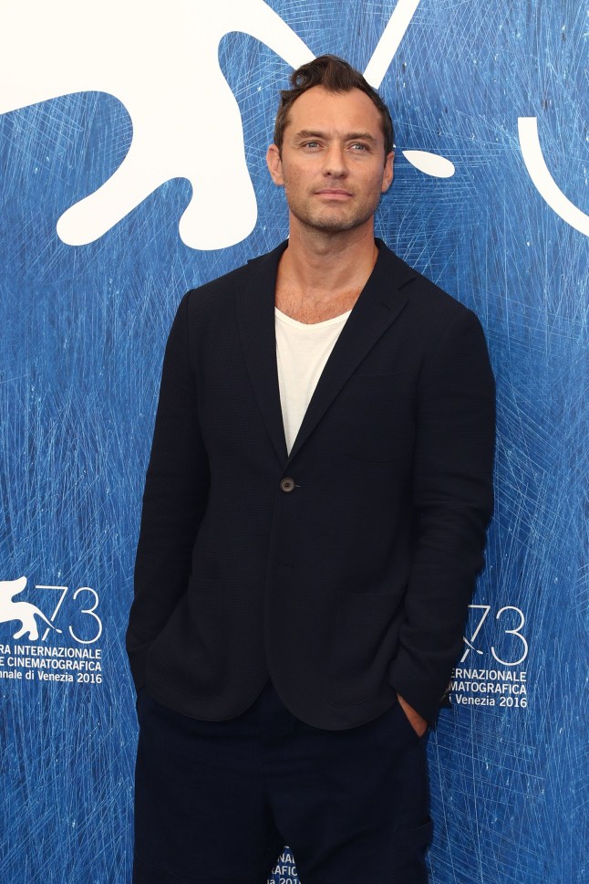 VENICE, ITALY - ARCHIVE: A file photo dated September 3, 2016 shows actor Jude Law attending the photocall of the movie 'The Young Pope' during 73rd Venice Film Festival at Venice Lido, Italy. (Photo by Prima Barol/Anadolu via Getty Images)