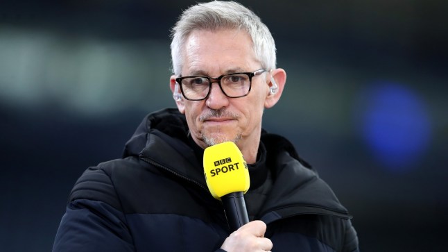 LEICESTER, ENGLAND - MARCH 21: Gary Lineker, BBC Sport TV Pundit looks on prior to the Emirates FA Cup Quarter Final match between Leicester City and Manchester United at The King Power Stadium on March 21, 2021 in Leicester, England. Sporting stadiums around the UK remain under strict restrictions due to the Coronavirus Pandemic as Government social distancing laws prohibit fans inside venues resulting in games being played behind closed doors. (Photo by Alex Pantling/Getty Images)