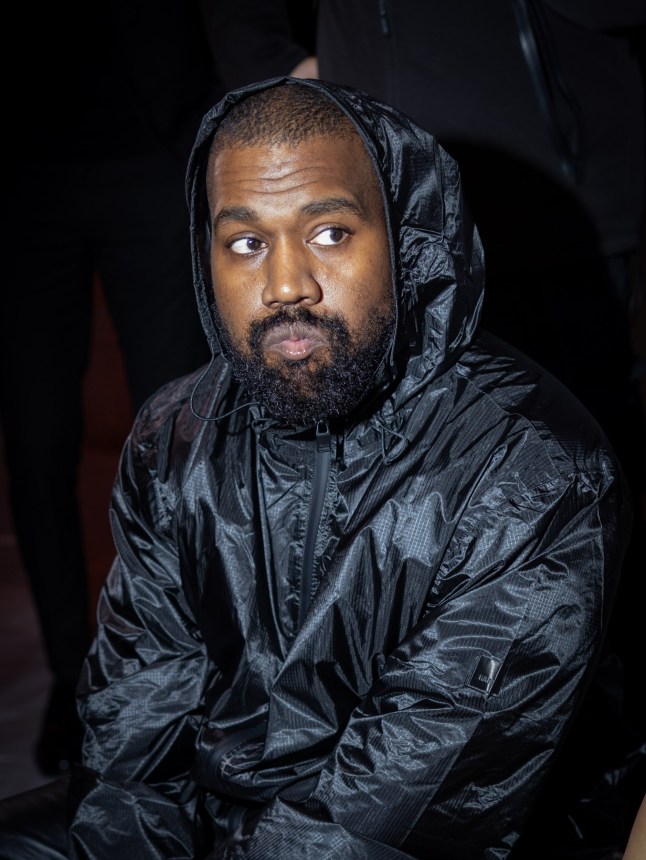 MILAN, ITALY - FEBRUARY 23: Kanye West attends the Marni fashion show during the Milan Fashion Week Womenswear Fall/Winter 2024-2025 on February 23, 2024 in Milan, Italy. (Photo by Arnold Jerocki/Getty Images)