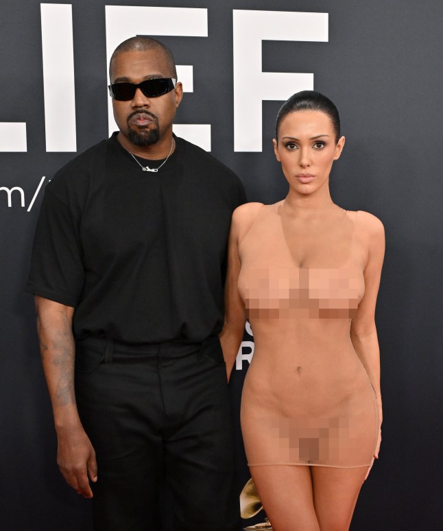MUZZED - Mandatory Credit: Photo by Lisa/AFF-USA/Shutterstock (15126953eq) Kanye West and Bianca Censori 67th Annual Grammy Awards, Arrivals, Los Angeles, USA - 02 Feb 2025