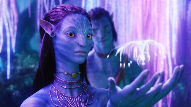 Editorial use only Mandatory Credit: Photo by 20thC.Fox/Everett/REX/Shutterstock (848995cb) AVATAR, Zoe Saldana, Sam Worthington (back) 'Avatar' Film - 2009