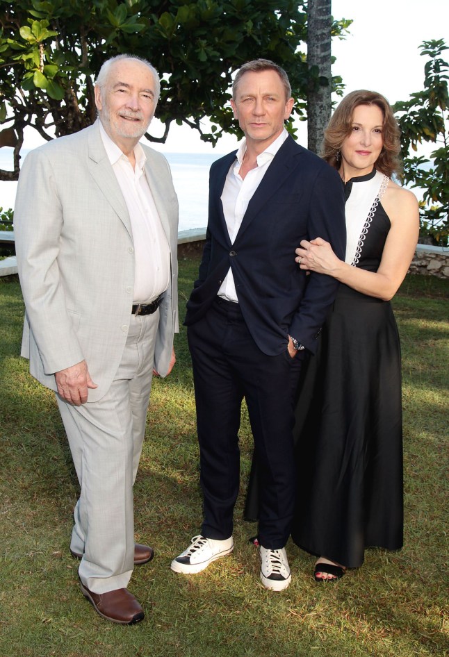 Michael G Wilsox, Daniel Craig, Barbara Broccoli Photocall announcing BOND 25 At Goldeneye