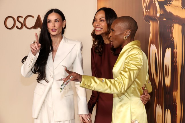 Mandatory Credit: Photo by John Salangsang/Shutterstock (15167010fk) Demi Moore, Zoe Saldana and Cynthia Erivo 97th Oscars Nominees Dinner, Los Angeles, California, USA - 25 Feb 2025