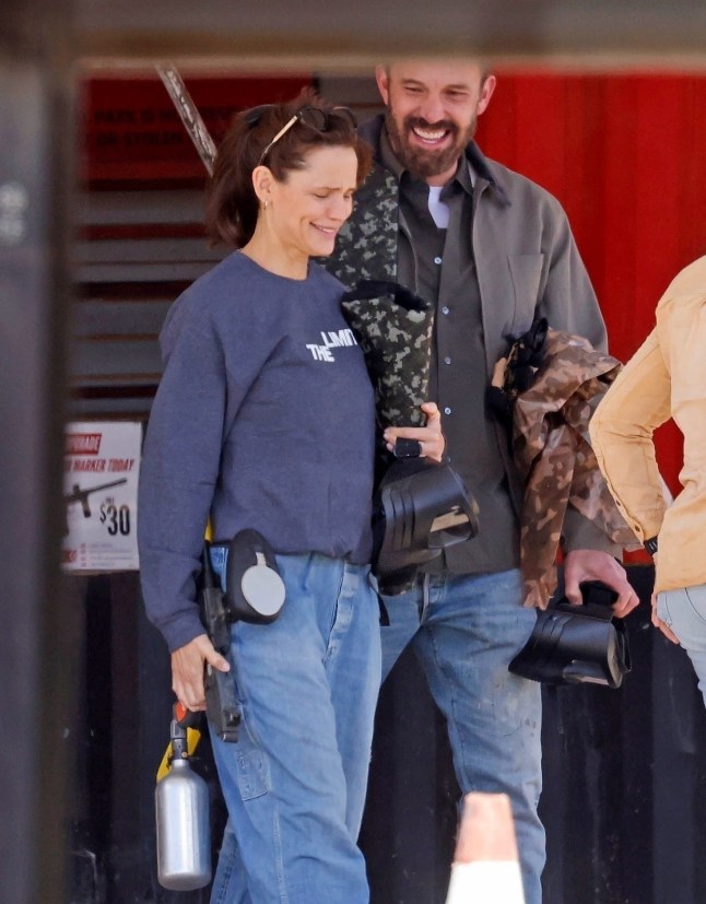 Los Angeles, CA - Ben Affleck gets very close to ex wife Jennifer Garner at their son Sam's 13th birthday party at a paintball park in Los Angeles. Ben was following Jennifer around and laughing and flirting with her throughout the party. He came in close several times and kept coming up to her laughing and smiling. Pictured: Ben Affleck, Jennifer Garner BACKGRID USA 2 MARCH 2025 USA: +1 310 798 9111 / usasales@backgrid.com UK: +44 208 344 2007 / uksales@backgrid.com *UK Clients - Pictures Containing Children Please Pixelate Face Prior To Publication*