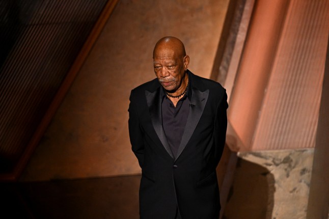 US actor Morgan Freeman speaks onstage during the 97th Annual Academy Awards at the Dolby Theatre in Hollywood, California on March 2, 2025. (Photo by Patrick T. Fallon / AFP) (Photo by PATRICK T. FALLON/AFP via Getty Images)