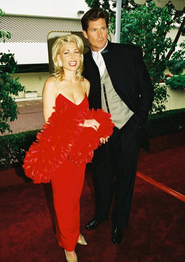Mandatory Credit: Photo by Bei/Shutterstock (5136859br) David Hasselhoff and wife Pamela Bach Arrivals at the 53rd Annual Golden Globes - 21 Jan 1996