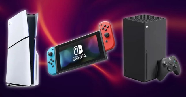 PlayStation 5, Nintendo Switch, and Xbox Series X console