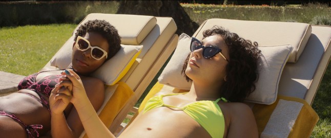 Miveck Packa as Prince and Carla D??az as Teodora on the set of Delicious, Courtesy of Netlifx 2025
