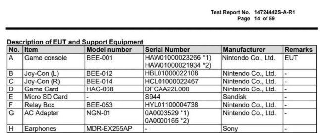 FCC filing referencing the Nintendo Switch 2
