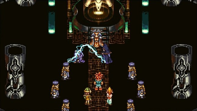 Chrono Trigger a group of people watched a robed figure shoot out lightning