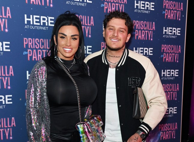 LONDON, ENGLAND - MARCH 25: Katie Price (L) and JJ Slater attend the press night performance of "Priscilla The Party!" at HERE at Outernet on March 25, 2024 in London, England. (Photo by Alan Chapman/Dave Benett/Getty Images)