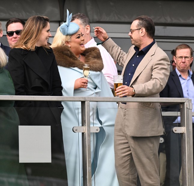 BGUK_3183443 - Cheltenham, UNITED KINGDOM - Danny Dyer and Gemma Collins at St Patrick's Thursday - Day 3 of the Cheltenham Festival 2025. Pictured: Danny Dyer and Gemma Collins BACKGRID UK 13 MARCH 2025 UK: +44 208 344 2007 / uksales@backgrid.com USA: +1 310 798 9111 / usasales@backgrid.com *Pictures Containing Children Please Pixelate Face Prior To Publication*
