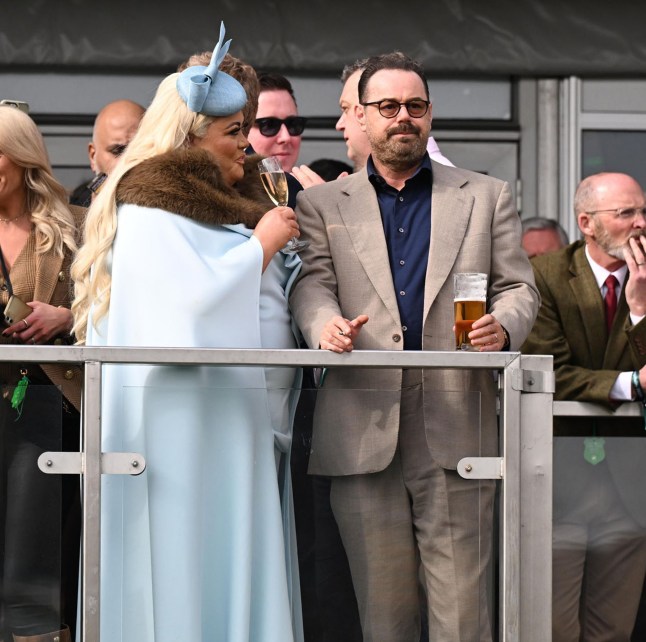 BGUK_3183443 - Cheltenham, UNITED KINGDOM - Danny Dyer and Gemma Collins at St Patrick's Thursday - Day 3 of the Cheltenham Festival 2025. Pictured: Danny Dyer and Gemma Collins BACKGRID UK 13 MARCH 2025 UK: +44 208 344 2007 / uksales@backgrid.com USA: +1 310 798 9111 / usasales@backgrid.com *Pictures Containing Children Please Pixelate Face Prior To Publication*