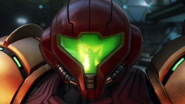 Metroid Prime 4 close up of Samus's visor