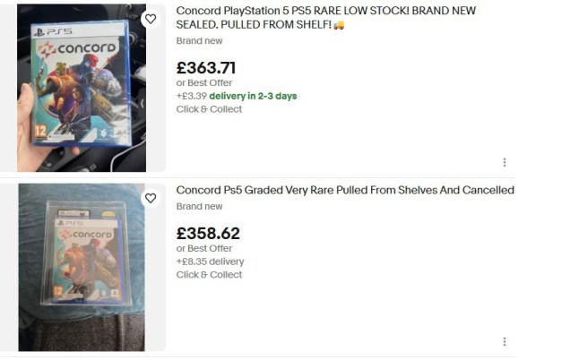 Concord copies selling for £350+ on eBay