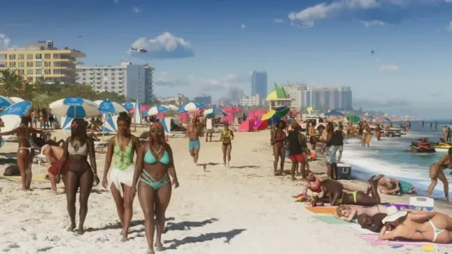 GTA 6 a beach filled with people