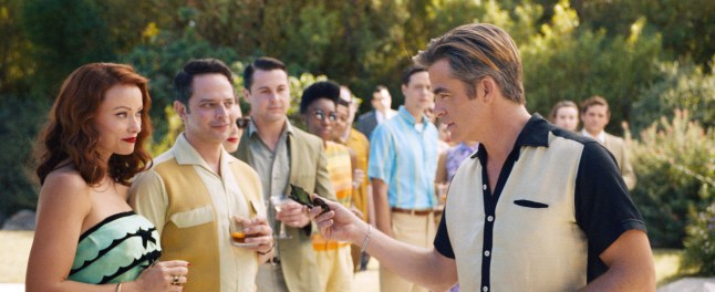 No Merchandising. Editorial Use Only. No Book Cover Usage. Mandatory Credit: Photo by Warner Bros/Everett/REX/Shutterstock (14208119qx) DON'T WORRY DARLING, front, from left: Olivia Wilde, Nick Kroll, Chris Pine, , 2022. ? Warner Bros. /Courtesy Everett Collection Everett Collection - 2022