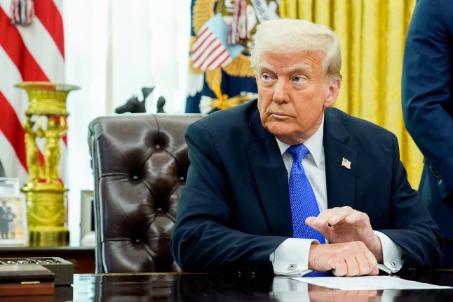 US President Donald Trump in the Oval Office of the White House in Washington, DC, US, on Friday, March 21, 2025. Boeing Co. won a contract to design and build the US's next-generation fighter jet, beating out rival Lockheed Martin Corp. for the multibillion dollar contract, according to people familiar with the situation. Photographer: Yuri Gripas/Abaca/Bloomberg via Getty Images