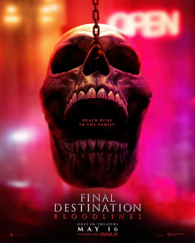 No Merchandising. Editorial Use Only. No Book Cover Usage. Mandatory Credit: Photo by Warner Bros/Everett/REX/Shutterstock (15144418a) FINAL DESTINATION: BLOODLINES, (aka FINAL DESTINATION 6), US advance poster, 2025. ? Warner Bros. / Courtesy Everett Collection Final Destination: Bloodlines - 2025