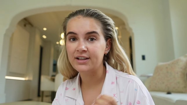 Molly-Mae Hague talking to camera wearing shirt