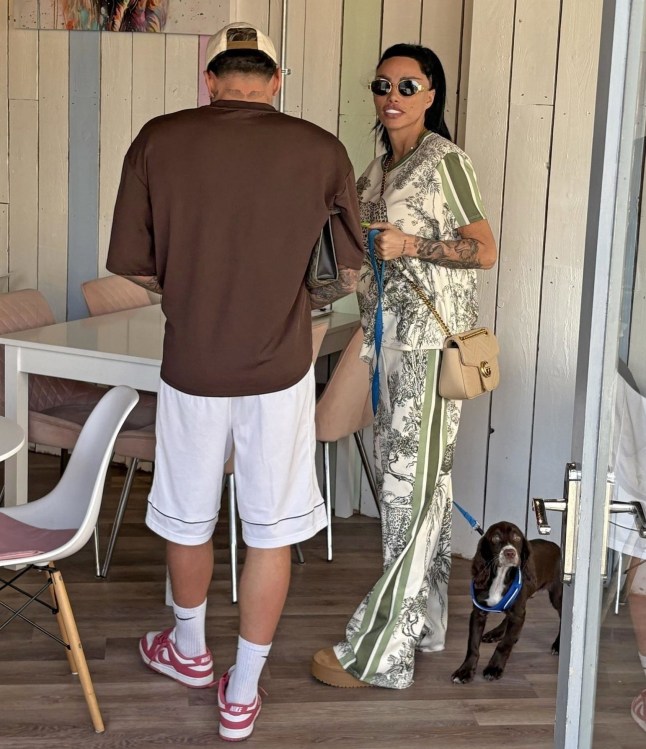 BGUK_3190799 - UK, UNITED KINGDOM - *PREMIUM-EXCLUSIVE* - *MUST CALL FOR PRICING BEFORE USAGE*?? The British Model Katie Price aka Jordan is seen sporting her Safari Tracksuit from the brand JYY London, cut some style wearing her Gucci handbag out with her beau JJ Slater. The couple took their adorable Cocker Spaniel named Rookie for a sunny afternoon stroll during Katie's lunch break from her Easter Panto Production where the star will play the role of the Fairy in a retelling of 'Pinocchio' in Croydon at Fairfield Halls. A keen animal lover, Katie has owned various animals in the past, However, the star has also faced much publicised criticism for her treatment of animals with reports indicate that at least eight of her animals have died under her care, including five dogs, a horse, and a chameleon. Pictured: Katie Price - Jordan - JJ Slater BACKGRID UK 26 MARCH 2025 UK: +44 208 344 2007 / uksales@backgrid.com USA: +1 310 798 9111 / usasales@backgrid.com *Pictures Containing Children Please Pixelate Face Prior To Publication*