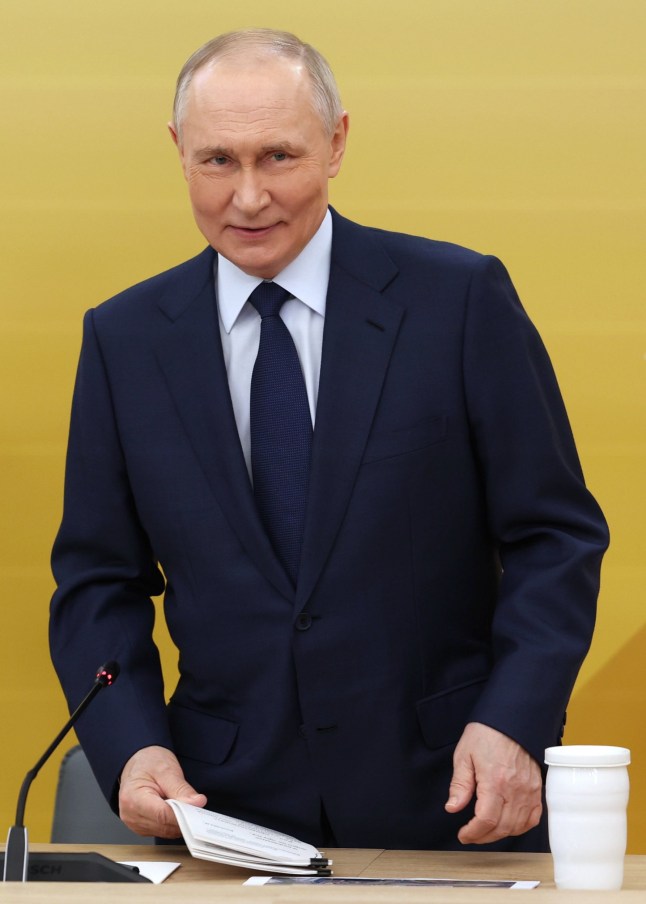 epa11989944 Russian President Vladimir Putin holds a meeting of the supervisory board of the Movement of the First, Russian public-and-state children and youth organisation, at the Russia National Centre in Moscow, Russia, 26 March 2025. EPA/VYACHESLAV PROKOFYEV/SPUTNIK/KREMLIN POOL MANDATORY CREDIT