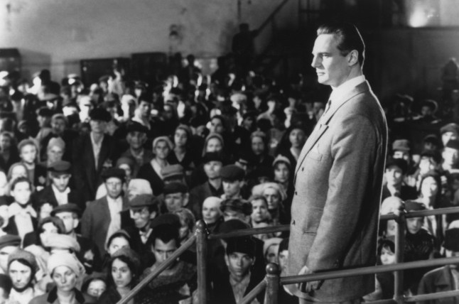 Editorial use only. No book cover usage. Mandatory Credit: Photo by Universal/Kobal/REX/Shutterstock (5885028aa) Liam Neeson Schindler's List - 1993 Director: Steven Spielberg Universal USA Scene Still Drama La Liste de Schindler