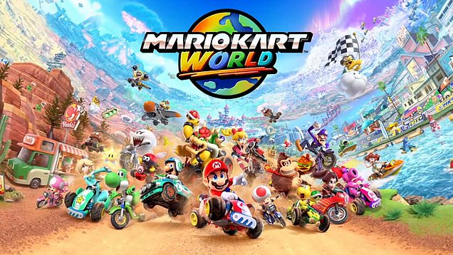 Mario Kart World key visual with character roster
