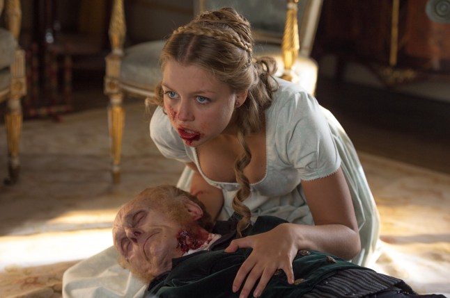 Film: Pride and Prejudice and Zombies. (2016) This image released by Screen Gems shows Jess Radomska in a scene from "Pride and Prejudice and Zombies." (Jay Maidment/Screen Gems, Sony via AP)