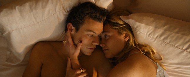 Don't Worry Darling Starring Florence Pugh, Harry Styles, Olivia Wilde, Gemma Chan, KiKi Layne, and Chris Pine Alice (Pugh) and Jack (Styles) are lucky to be living in the idealized community of Victory, the experimental company town housing the men who work for the top-secret Victory Project and their families. The 1950?s societal optimism espoused by their CEO, Frank (Pine)?equal parts corporate visionary and motivational life coach?anchors every aspect of daily life in the tight-knit desert utopia. While the husbands spend every day inside the Victory Project Headquarters, working on the ?development of progressive materials,? their wives?including Frank?s elegant partner, Shelley (Chan)?get to spend their time enjoying the beauty, luxury and debauchery of their community. Life is perfect, with every resident?s needs met by the company. All they ask in return is discretion and unquestioning commitment to the Victory cause. But when cracks in their idyllic life begin to appear, exposing flashes of something much more sinister lurking beneath the attractive fa?ade, Alice can?t help questioning exactly what they?re doing in Victory, and why. Just how much is Alice willing to lose to expose what?s really going on in this paradise? Warner Bros. Pictures