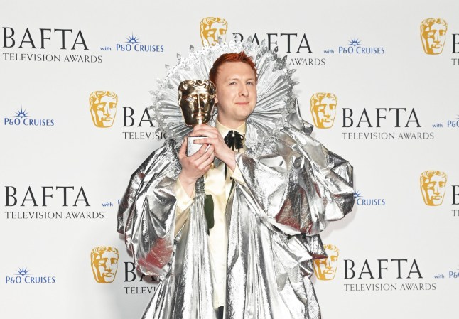 LONDON, ENGLAND - MAY 12: Joe Lycett, winner of the Entertainment Performance Award for 'Late Night Lycett', poses in the winners room at the 2024 BAFTA Television Awards with P&O Cruises at The Royal Festival Hall on May 12, 2024 in London, England. Photo by Dave Benett