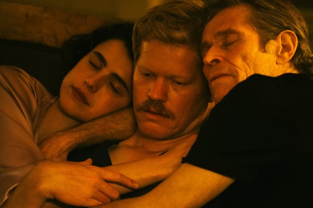 Undated film still from Kinds Of Kindness. Pictured: Margaret Qualley, Jesse Plemons and Willem Dafoe. See PA Feature SHOWBIZ Film Reviews. WARNING: This picture must only be used to accompany PA Feature SHOWBIZ Film Reviews. PA Photo. Picture credit should read: Searchlight Pictures. All Rights Reserved. NOTE TO EDITORS: This picture must only be used to accompany PA Feature SHOWBIZ Film Reviews.