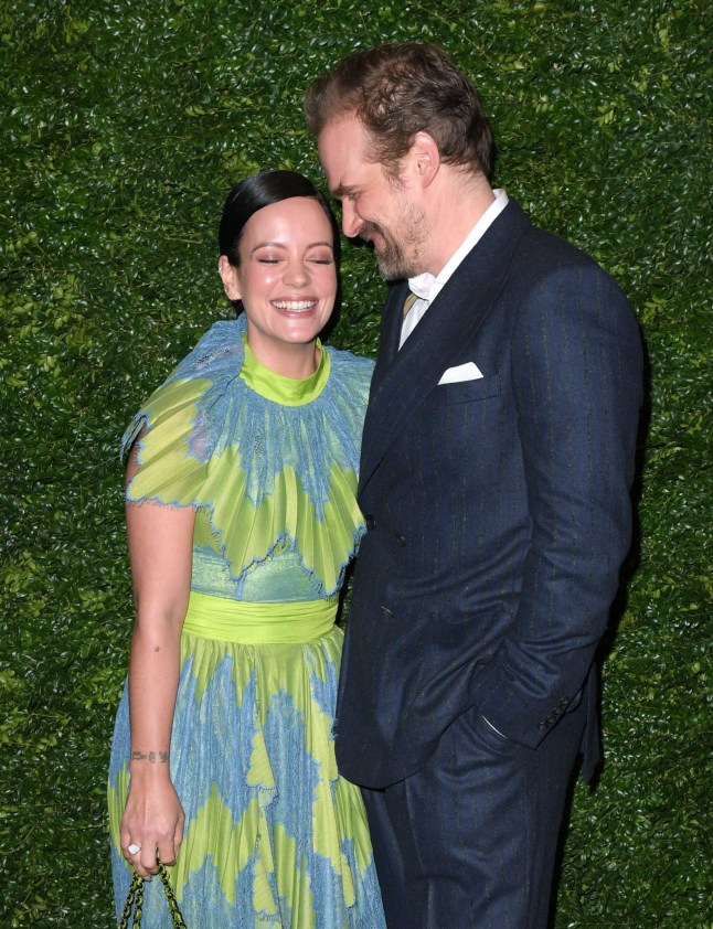 Mandatory Credit: Photo by James Veysey/REX/Shutterstock (10545567s) Lily Allen and David Harbour The Charles Finch & Chanel Pre-BAFTAs Dinner, Loulou's, London, UK - 01 Feb 2020