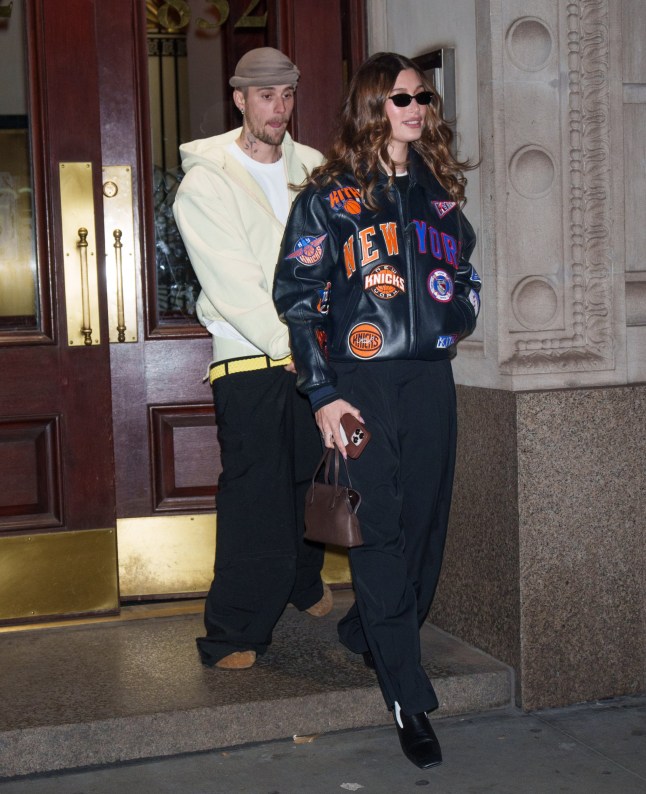 NEW YORK, NY - FEBRUARY 01: Justin Bieber and Hailey Bieber are seen on February 1, 2025 in New York City. (Photo by XNY/Star Max/GC Images)
