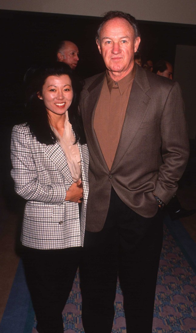 American couple, classical pianist Betsy Arakawa and actor Gene Hackman, attend the Mission Hills Celebrity Sports Invitational, Rancho Mirage, California, November 29, 1991. (Photo by Jim Smeal/Ron Galella Collection via Getty Images)