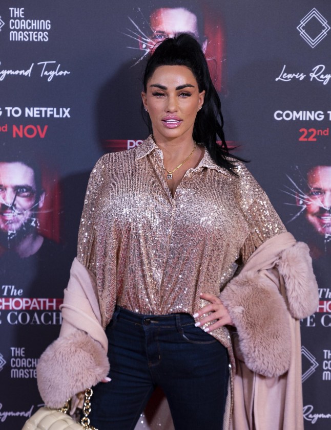 Mandatory Credit: Photo by David Parry/Shutterstock (14219203g) Katie Price 'The Psychopath Life Coach' film premiere, London, UK - 17 Nov 2023