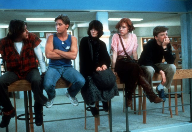 Editorial use only. No book cover usage. Mandatory Credit: Photo by Universal/Kobal/REX/Shutterstock (5884966aj) Judd Nelson, Emilio Estevez, Ally Sheedy, Molly Ringwald, Anthony Michael Hall The Breakfast Club - 1985 Director: John Hughes Universal USA Scene Still Comedy/Drama Breakfast Club