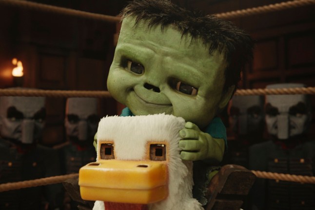 This image released by Warner Bros. Pictures shows a scene from "A Minecraft Movie." (Warner Bros. Pictures via AP)