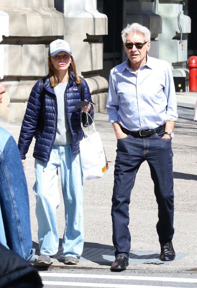 New York, NY - *PREMIUM-EXCLUSIVE* **WEB EMBARGO UNTIL 11:45 AM ET ON APRIL 1, 2025**- **Pictures Taken on March 29th, 2025** Legendary actor Harrison Ford proves he's just like us as he takes a rare ride on the New York City Subway, mingling with commuters during an outing with wife Calista Flockhart. The couple was spotted strolling through Manhattan's Upper West Side, shopping at Citarella Gourmet Market, and heading to a nearby train station. After sharing a tender kiss goodbye, Calista rushed to catch her Express Downtown 2 train for her Off-Broadway play 'Curse of the Starving Class', while Harrison followed her instructions to take the local Downtown 1 train, getting off at 59th Street-Columbus Circle Station. Once aboard, Ford blended in seamlessly with the local commuters, even striking up a conversation with a fellow passenger, telling her that he hadn???t taken the train in years. This marks Harrison Ford???s first public appearance since his shingles diagnosis forced him to cancel at this year???s Oscars ceremony. Pictured: Harrison Ford, Calista Flockhart BACKGRID USA 1 APRIL 2025 BYLINE MUST READ: BrosNYC / BACKGRID USA: +1 310 798 9111 / usasales@backgrid.com UK: +44 208 344 2007 / uksales@backgrid.com *UK Clients - Pictures Containing Children Please Pixelate Face Prior To Publication*