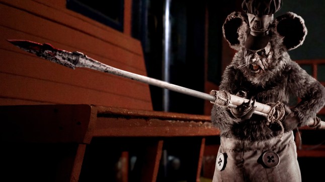 David Howard Thornton holds a giant-sized pin as Willie in Screamboat