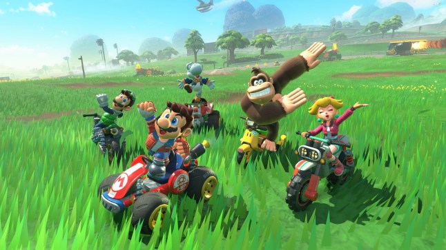 Mario Kart World Free Roam with Mario and other characters