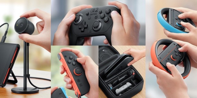 Collage of Nintendo Switch 2 accessories