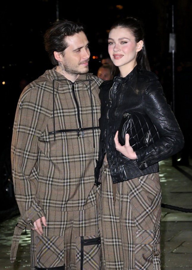 Mandatory Credit: Photo by James Veysey/REX/Shutterstock (15166107de) Brooklyn Beckham and Nicola Peltz Burberry show, Arrivals, Autumn Winter 2025, London Fashion Week, UK - 24 Feb 2025