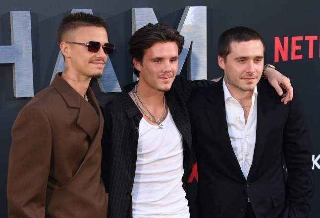 Mandatory Credit: Photo by David Fisher/REX/Shutterstock (14135245dr) Romeo Beckham, Cruz Beckham and Brooklyn Beckham 'Beckham' TV show premiere