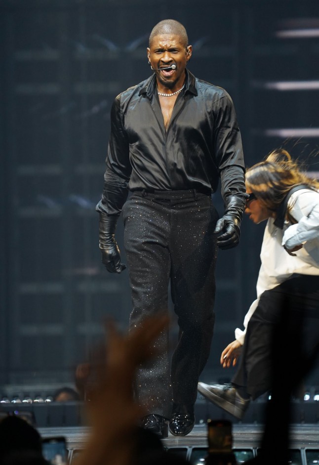 Mandatory Credit: Photo by Javier Vicencio/ZUMA Press Wire/REX/Shutterstock (14758737p) Dallas, Texas, USA: American singer, songwriter and dancer, Usher, performs at the American Airlines Center on Thursday October 3, 2024. Usher, Dallas, Texas, USA - 03 Oct 2024